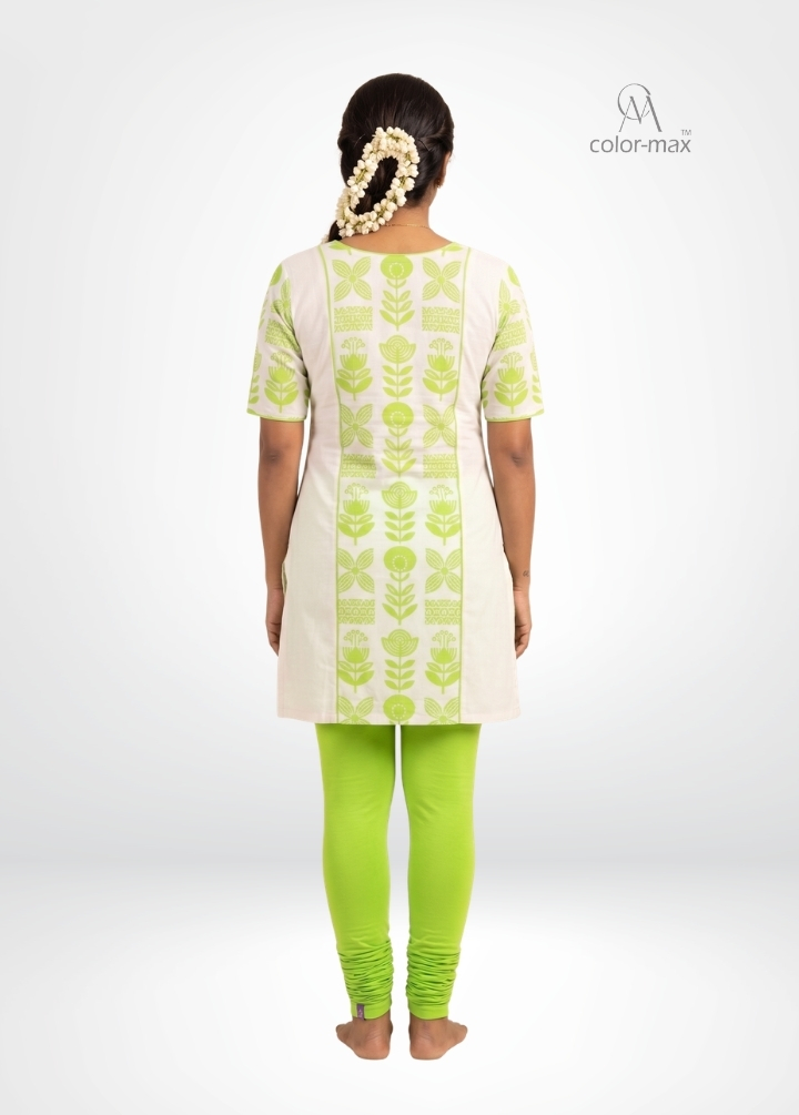 PARROT GREEN - Premium Cotton Lycra Chudi Leggings - Hover